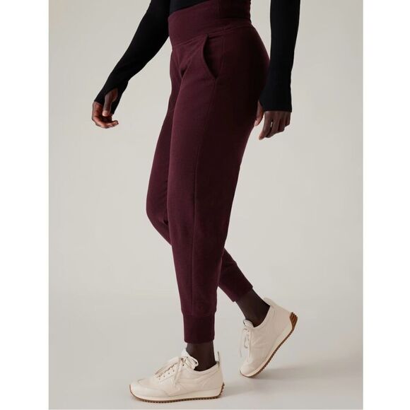 Athleta COASTER LUXE HIGH RISE JOGGER Maroon Size S - Picture 1 of 10
